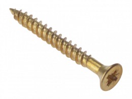 ForgeFix General Purpose Pozi Screw Countersunk TT Electro Brass 1.1/2 x 8 Box 200 £5.79